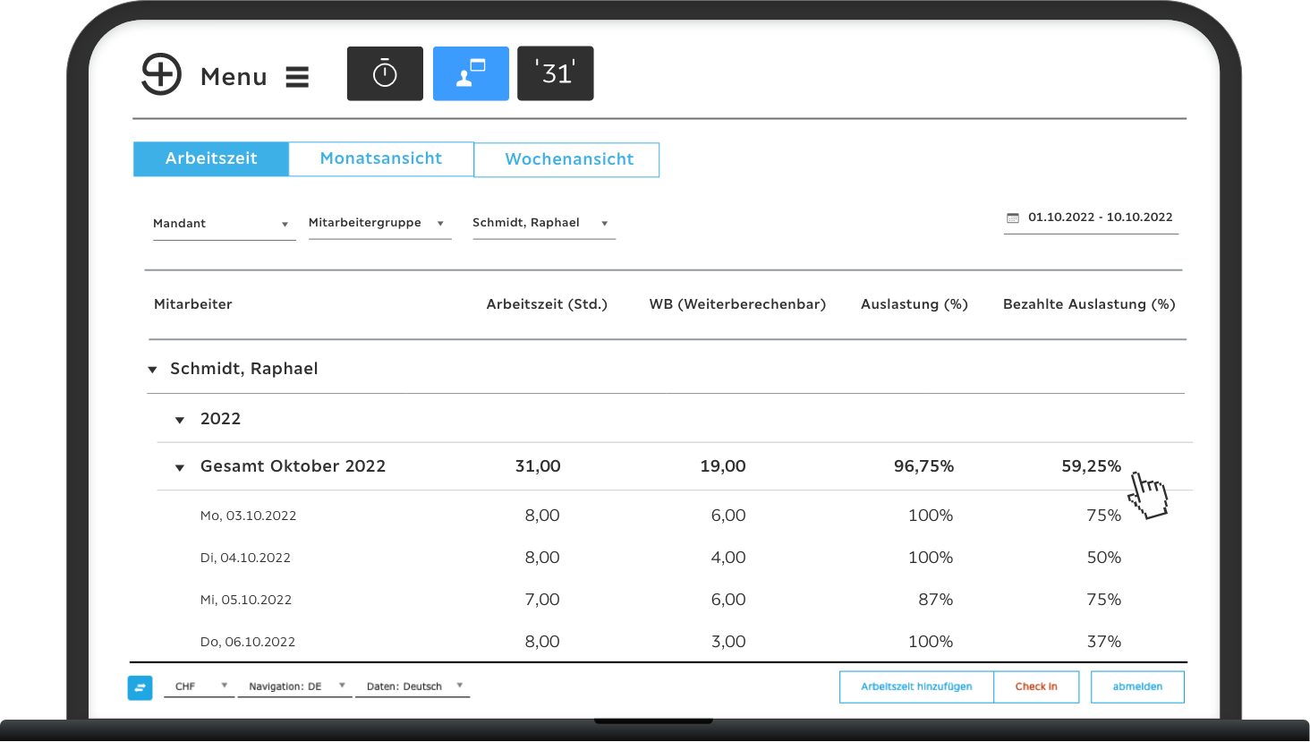 Arbeitszeit-Auslastung-NWB