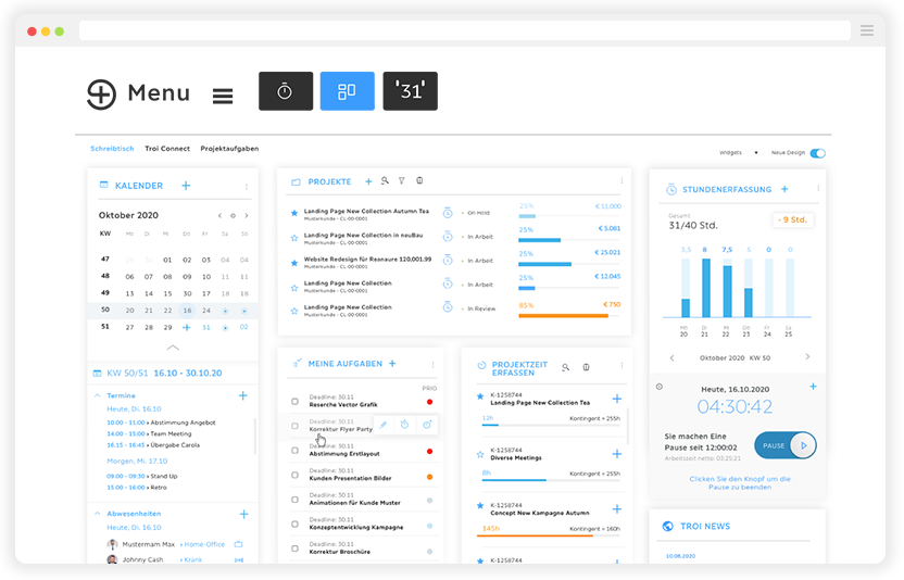 SmartDesk Dashboard Troi