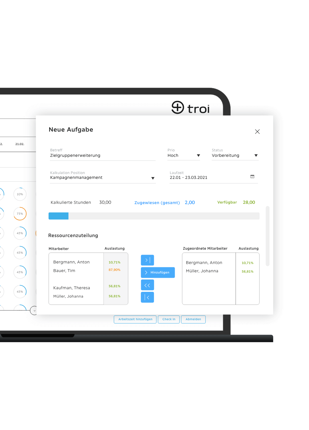 Troi Ressourcen Neue Aufgabe