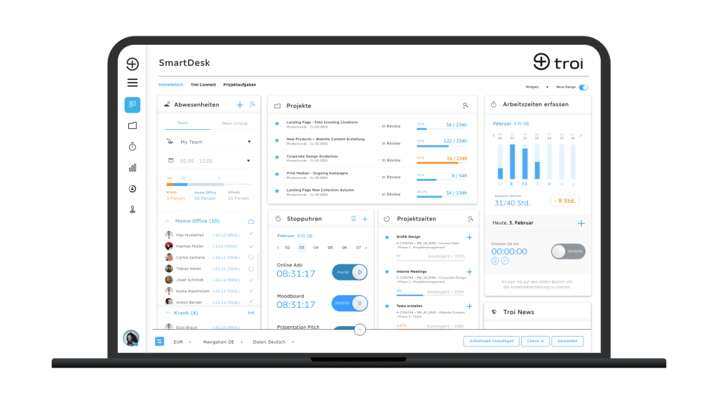 Troi Dashboard Desktop Abwesenheiten