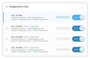 Stoppuhren-Liste