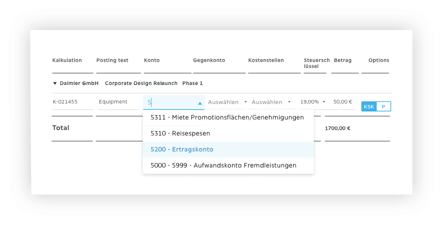 Vorkontierung