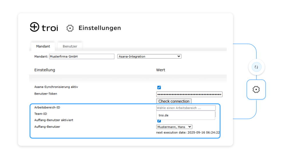 Workspace & Auffang-User definieren